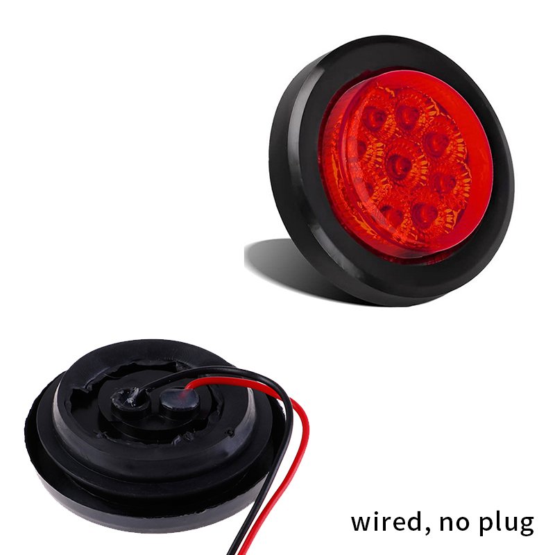 2 Inch Round 9LED Vehicle Automotive Side Marker Light Clearance Lights Truck Trailer RV Identification Lamp IP65 Waterproof