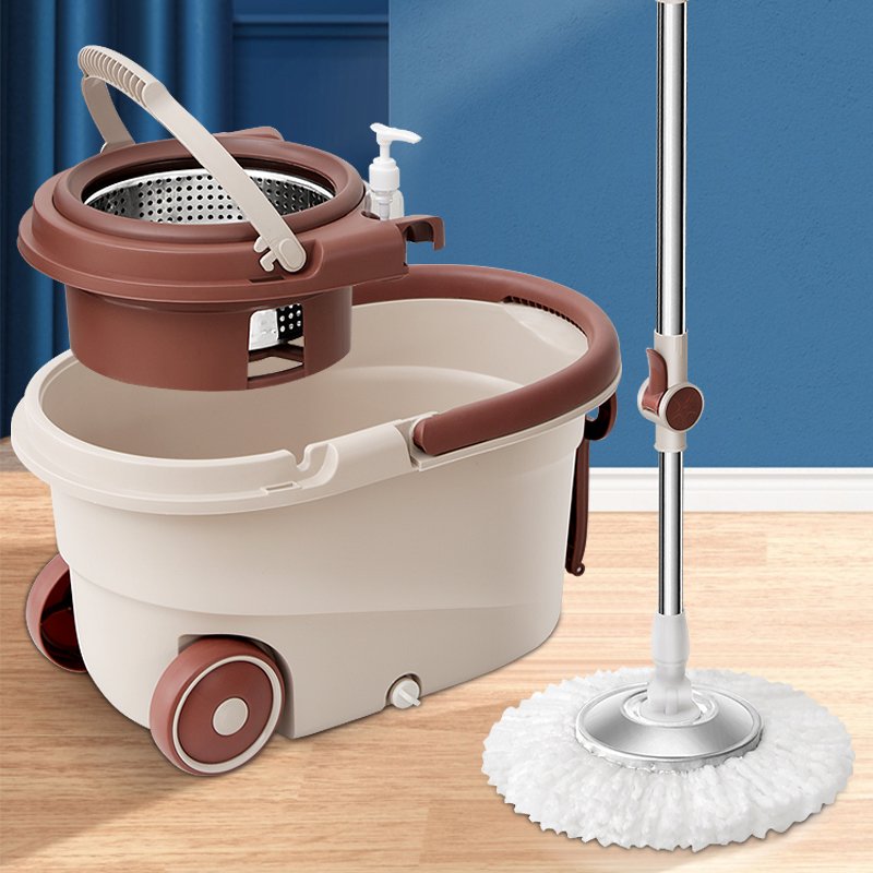 2023 hot sale factory cleaning microfiber mops swivel 360 rotating clean floor spin magic mop with wheels and plastic bucket