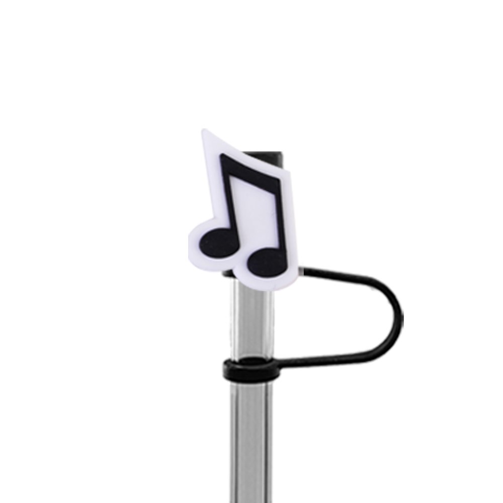 10mm Wholesale Silicone Straw Topper Latest Design Cartoon Music Straw Topper Cover Custom LOGO PVC Decoration For Bar Club