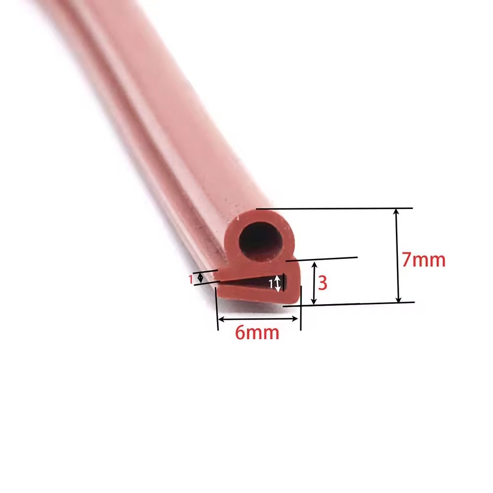 High temperature resistant silicone rubber U-shaped sealing strip E-shaped silicone sealing strip