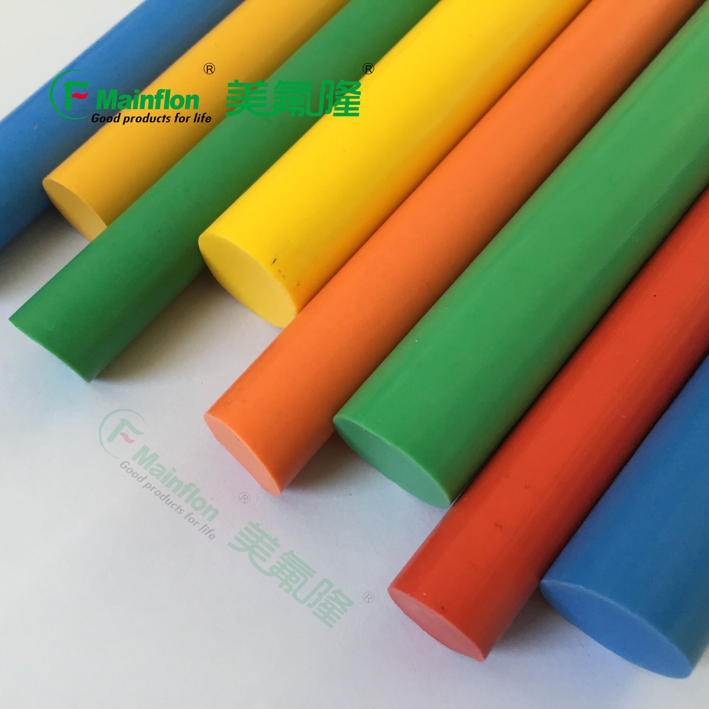 Blue PTFE Rod, Blue polytetrafluoroethylene plastic rod