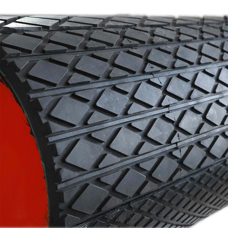 high wear resistant CN layer conveyor mini diamond pulley lagging rubber sheets for mining industry