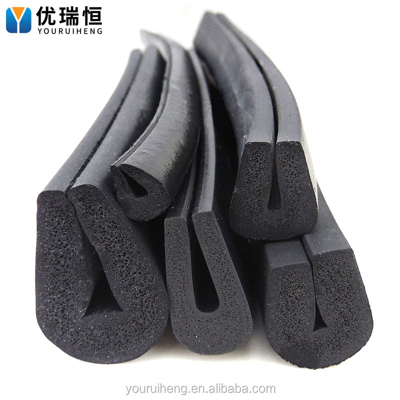 U shape epdm ethylene propylene rubber foam seal, edge anti-collision protection, soft foam sealing strip.