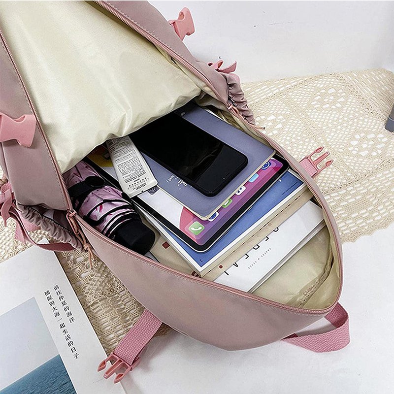 Stylish AntiTheft Travel Bag Waterproof Cute school Backpacks with cute little patch decoration for Book College