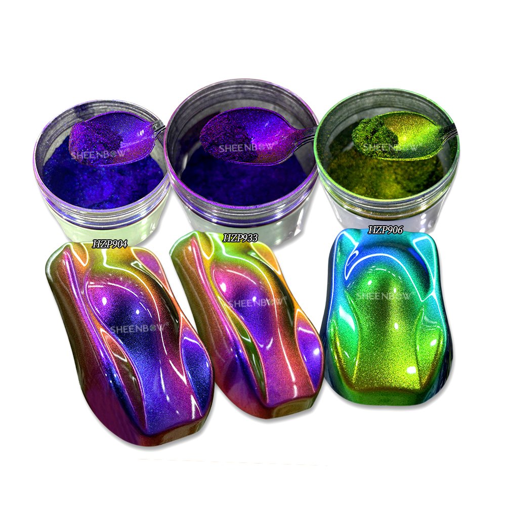 Sheenbow High Quality Unicorn Ultra Aurora Chrome Chameleon Pigment Hyper Shift Paint Blue Color Changing Pigment