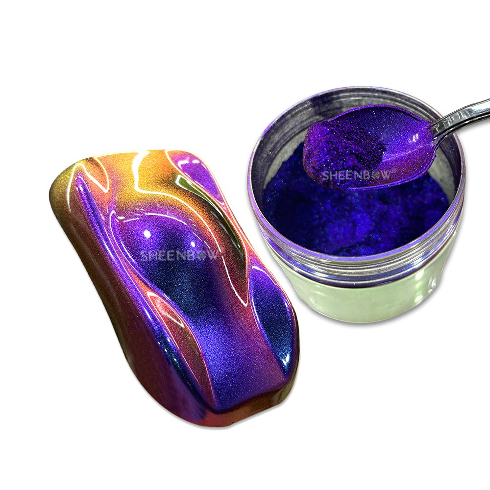 Sheenbow High Quality Unicorn Ultra Aurora Chrome Chameleon Pigment Hyper Shift Paint Blue Color Changing Pigment