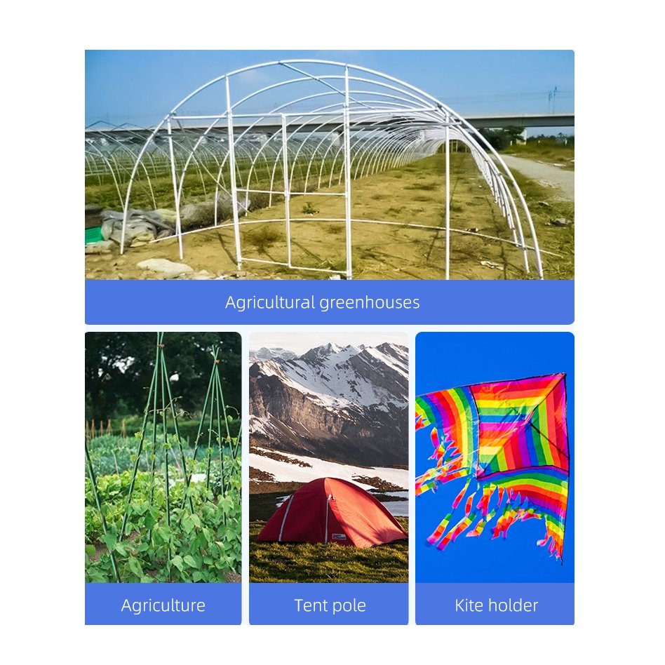 2024 High End Round Shape Round Black Fiberglass Rod Flexible Solid Fiberglass Rod Tent Pole For Agricultural Greenhouse