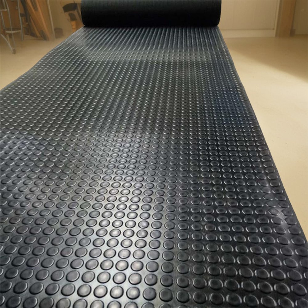 3mm Natural Rubber Floor Mats Waterproof Anti-Slip Ground Protection Coin Design with Moulding Processing Service