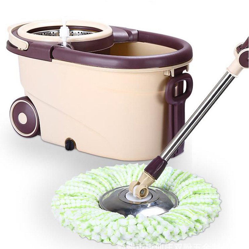 Easy Life 360 Rotating Magic Spinning Mop Bucket Floor Cleaning & Mopping System with 2 Microfiber Refills Liquid Dispenser