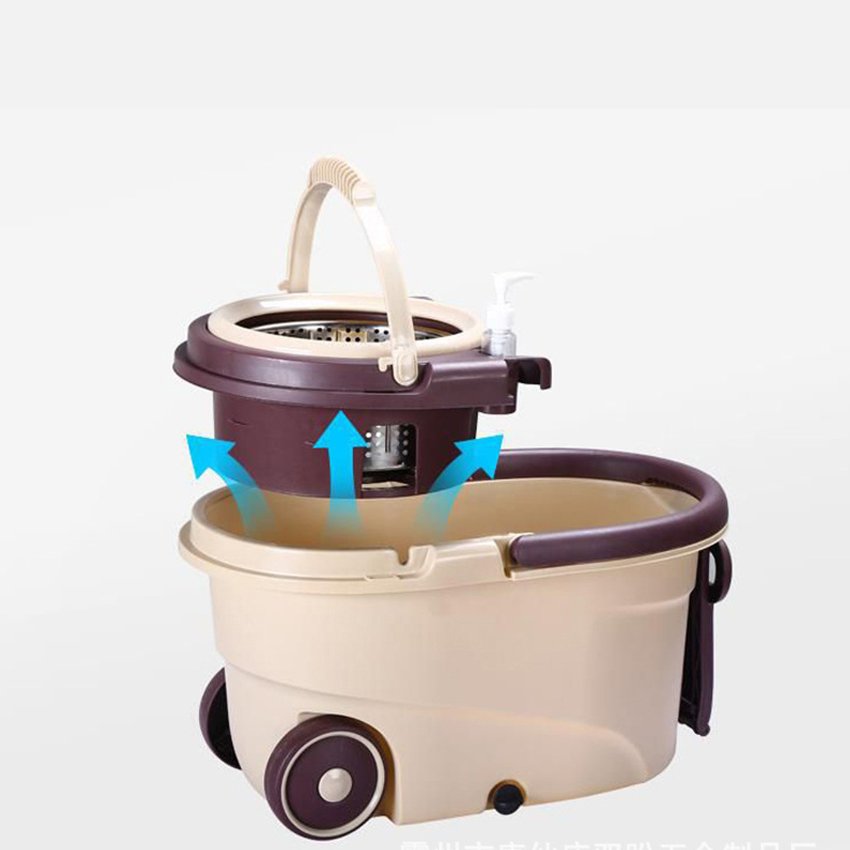 Easy Life 360 Rotating Magic Spinning Mop Bucket Floor Cleaning & Mopping System with 2 Microfiber Refills Liquid Dispenser