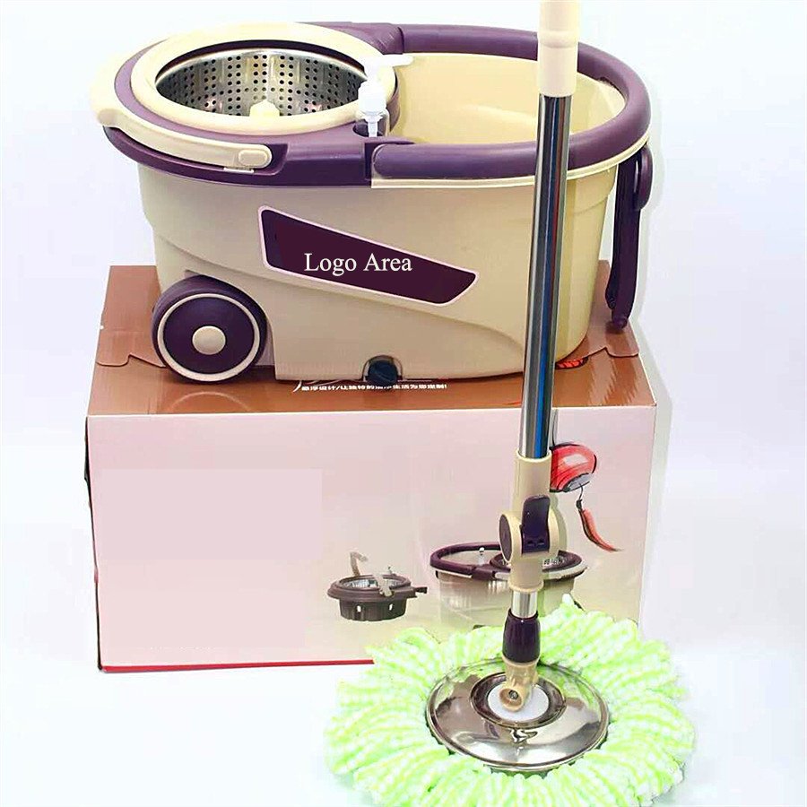 Easy Life 360 Rotating Magic Spinning Mop Bucket Floor Cleaning & Mopping System with 2 Microfiber Refills Liquid Dispenser