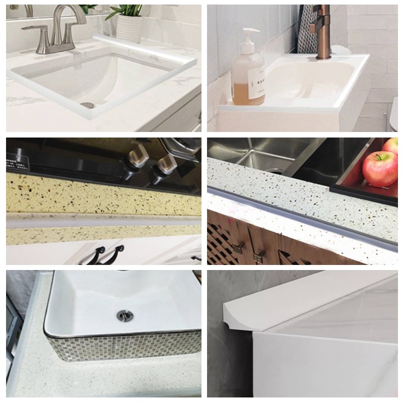 Self-adhesive wet and dry cabinet kitchen countertop water blocking strip rubber countertop edging strip