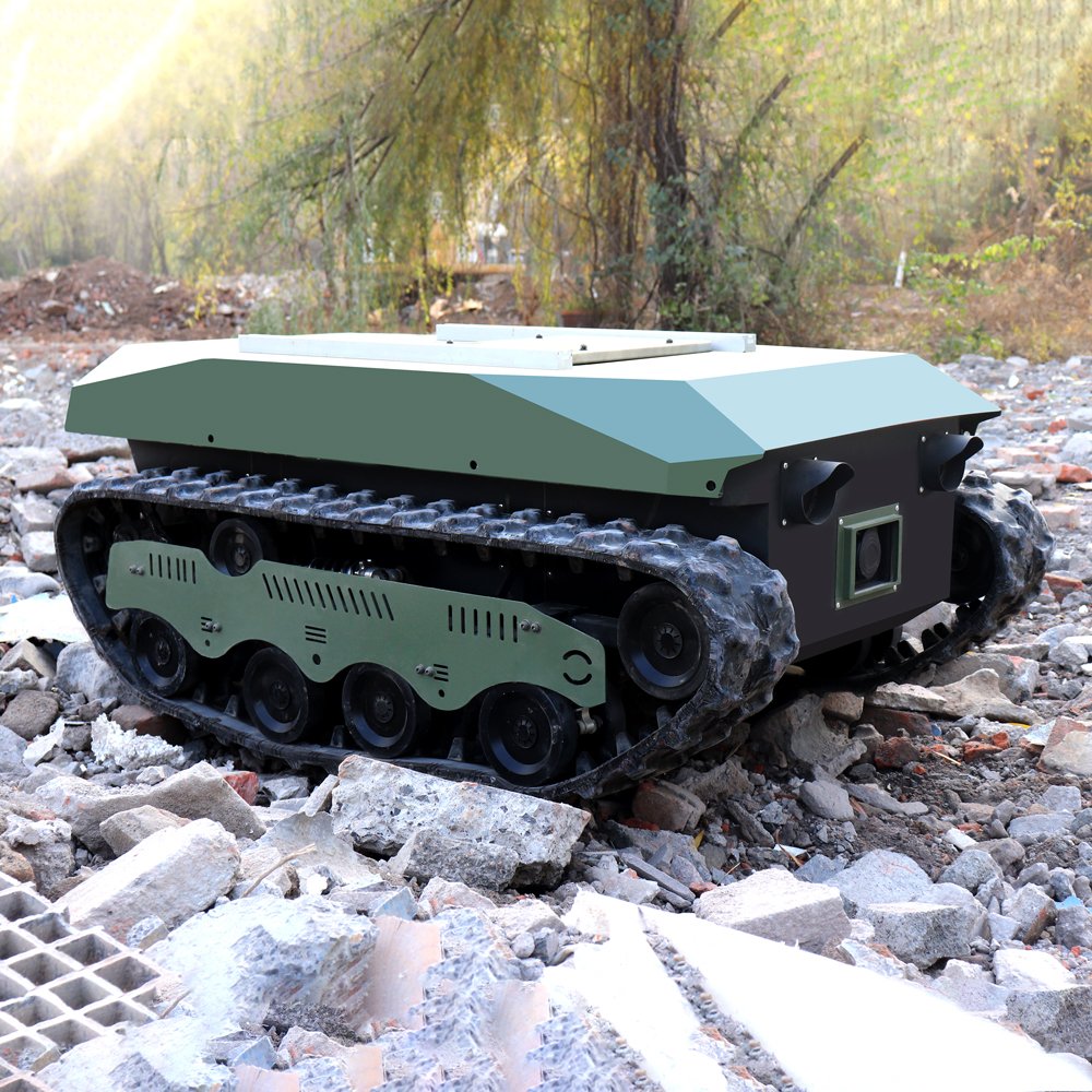 Chassis of tracked unmanned vehicle robot tracks platform crawler rubber track platform robot car chassis sprayer 100KG TINS-13