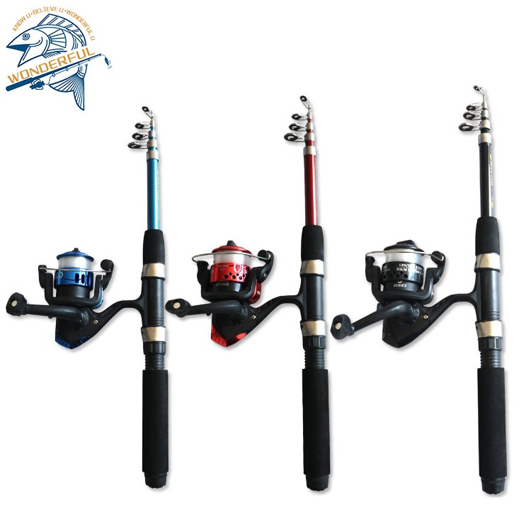 1.5m Telescopic Pole Kids Sea Fishing Lure Spinning Rod Kit With Spincast Reel and Tackle Box
