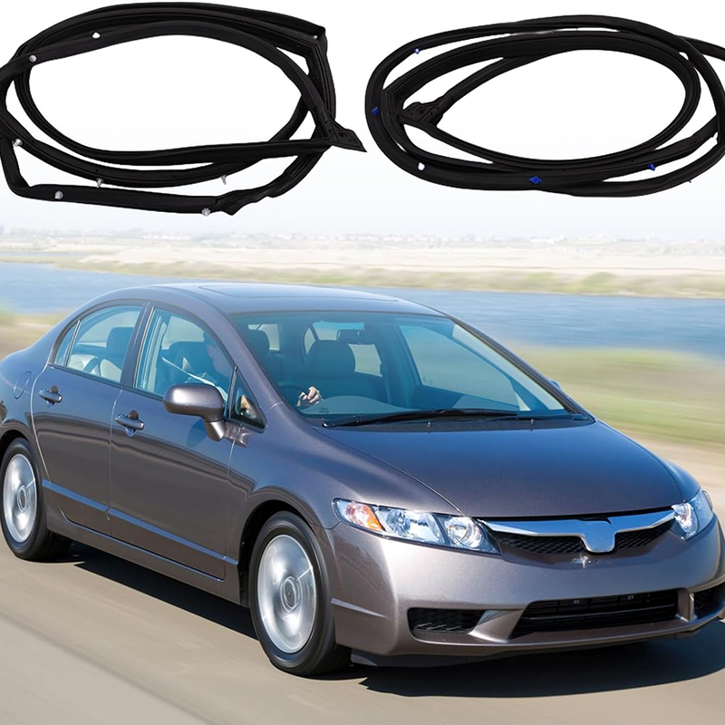 Car auto Front door frame rubber strip sealing strip Rubber Weatherstrip Compatible with For Honda Civic Sedan