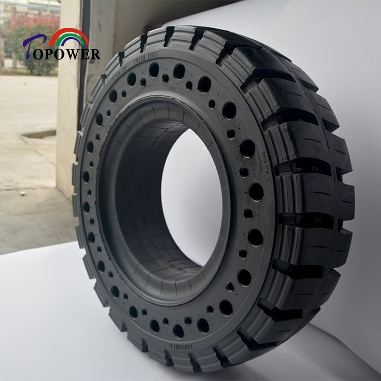 Industrial Solid Tires 7.00-12 28x9-15 300x100 350x100 360x100 400x100 with Hole for Forklift/Sweeper