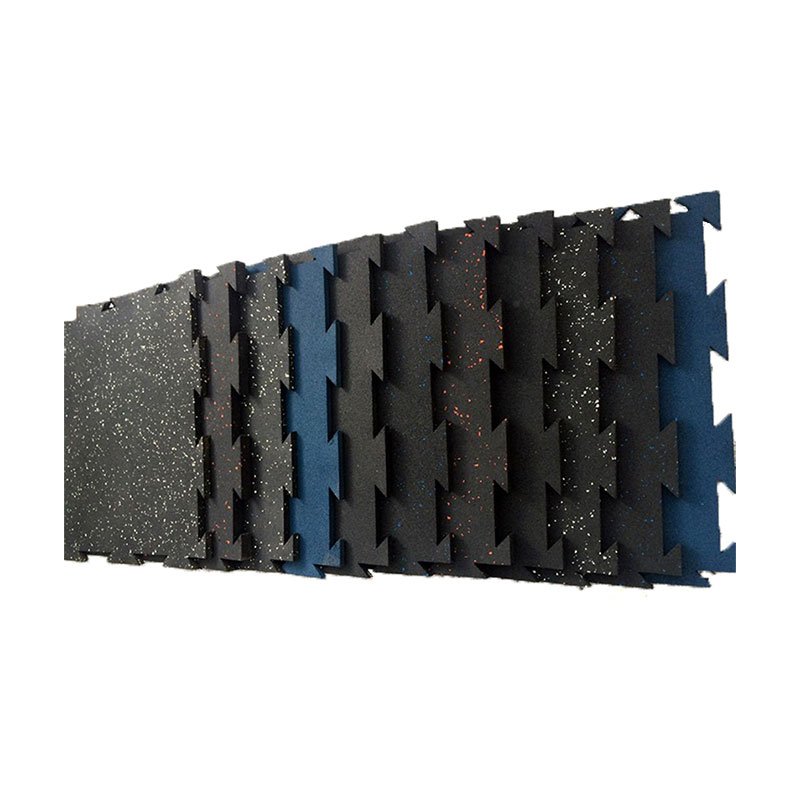 Easy to clean customized wear-resisting non-slip damping interlocking rubber gym flooring
