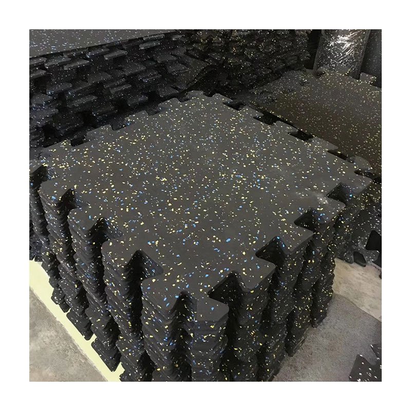 Easy to clean customized wear-resisting non-slip damping interlocking rubber gym flooring