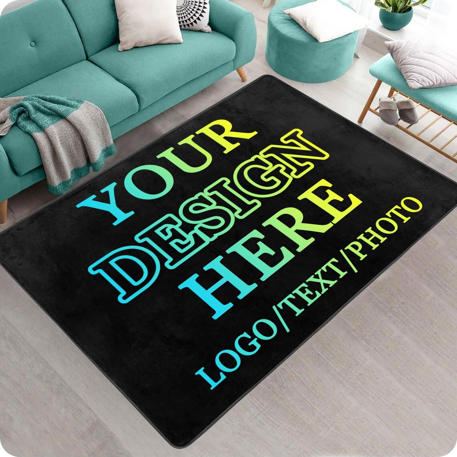 Custom Rug Personalized Door Mat with Picture Logo Name Text Non-Slip Washable Printed Floor Mats Carpet Bedroom Outside Inside