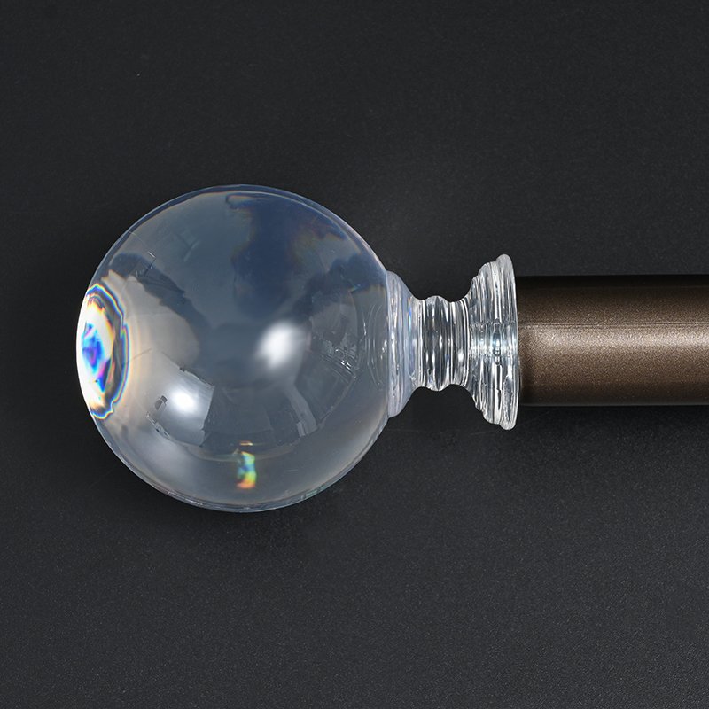 Factory Customization Curtain Rod Finials Transparent Crystal Curtain Finials For Curtain Rods Accessories