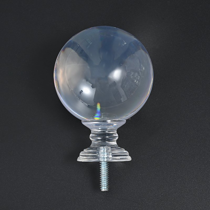Factory Customization Curtain Rod Finials Transparent Crystal Curtain Finials For Curtain Rods Accessories