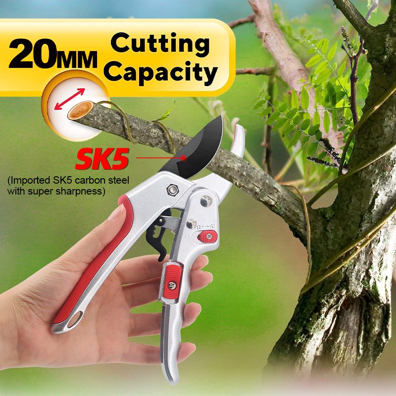 SUNSHINE Garden Pruner Shears Carbon Steel 8'' Pruning secateurs Scissors Rough Branch Shears Garden Grafting Tools Branch Shear