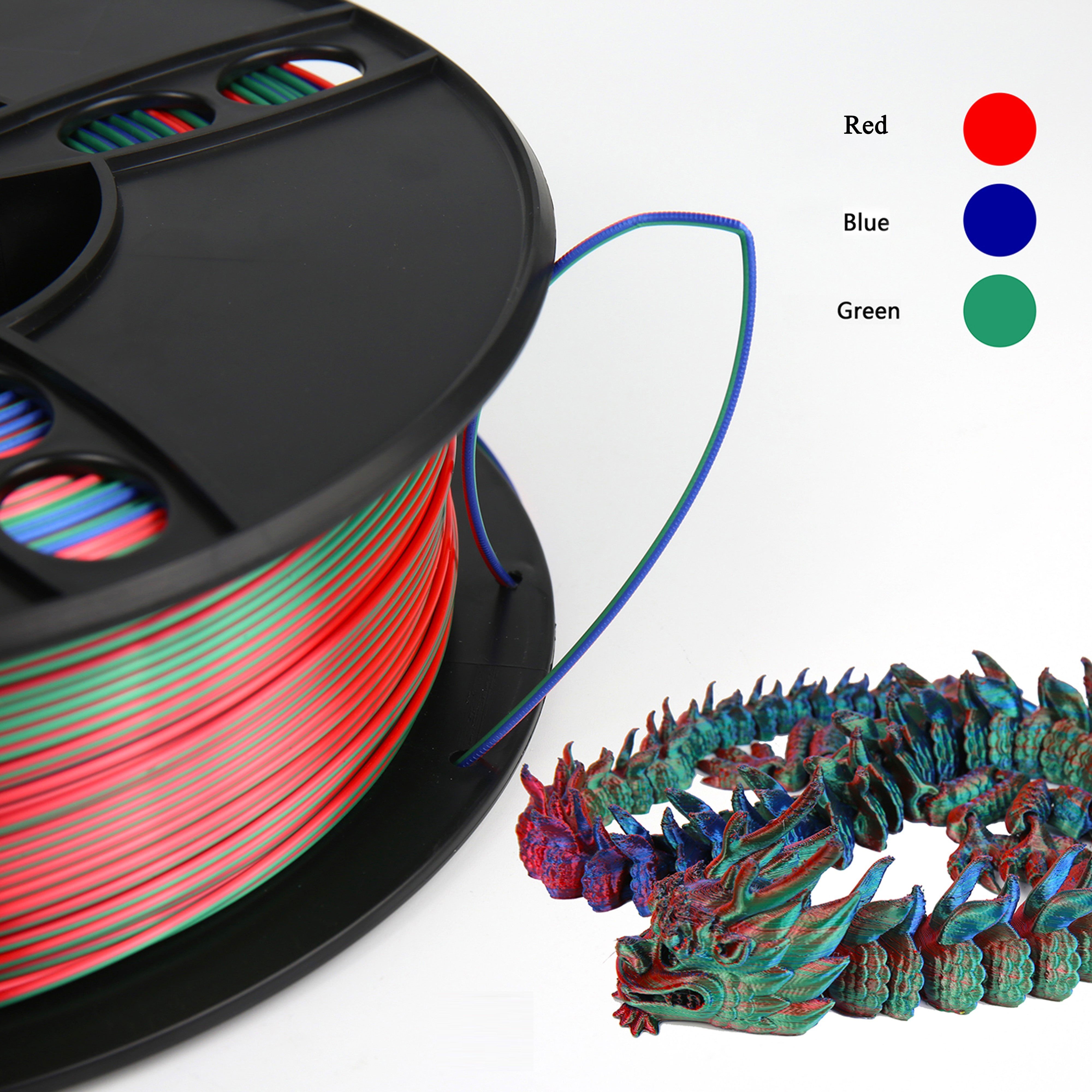 Factory sales PLA Filament silk three-colour1.75mm Pla Filamento 3d Printing Filament Extruded Plastic PLA Rods