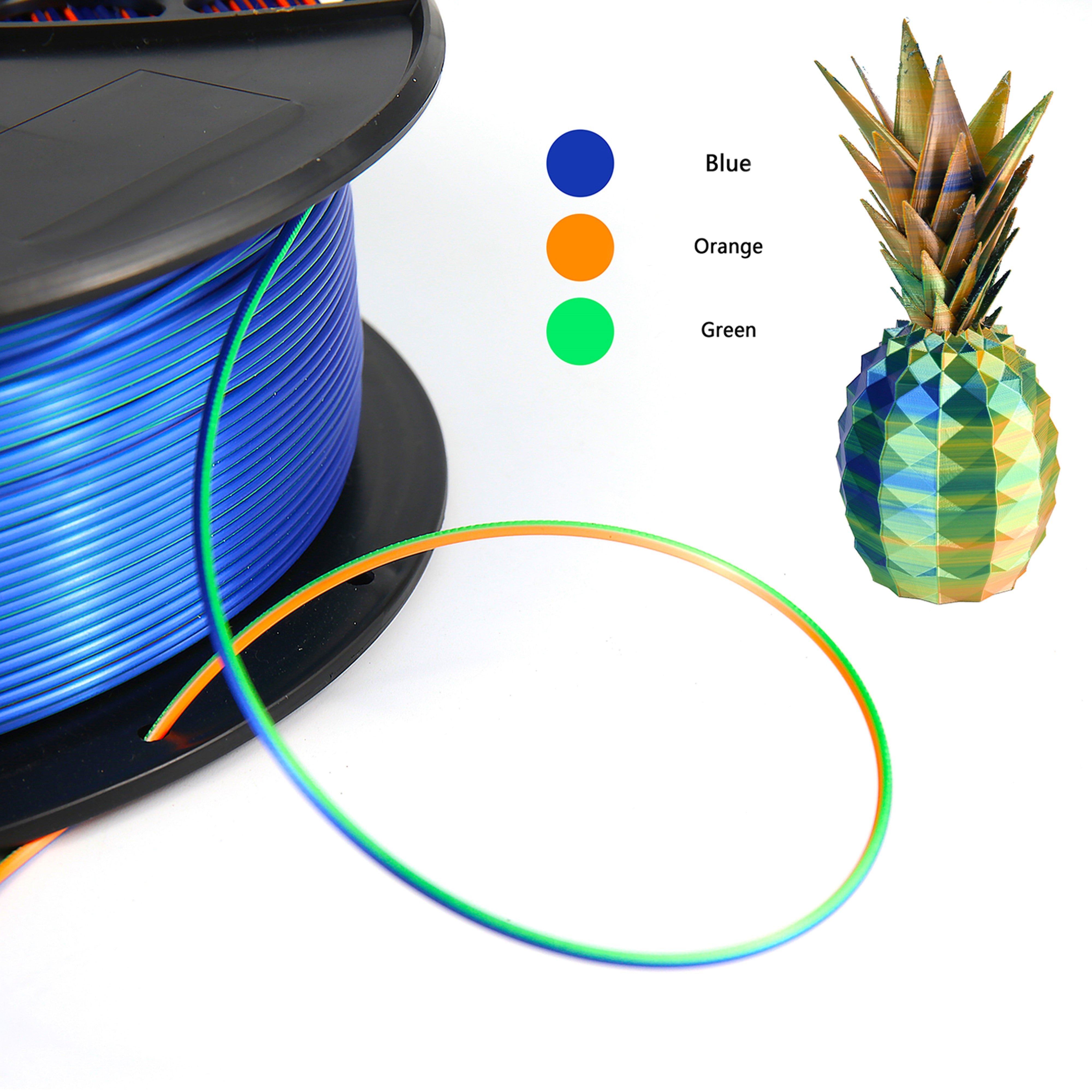 Factory sales PLA Filament silk three-colour1.75mm Pla Filamento 3d Printing Filament Extruded Plastic PLA Rods