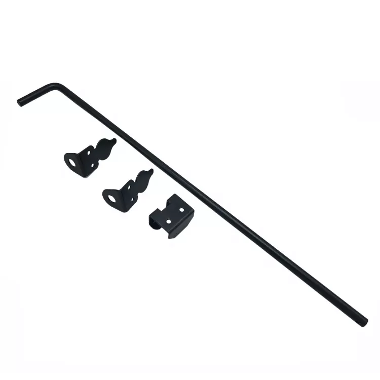 18" Cane Bolt Drop Rod Heavy Duty Gate Hardware Black Solid Steel Gate Ground Latch for Wood PVC Vinyl Metal Gates Fences Doors