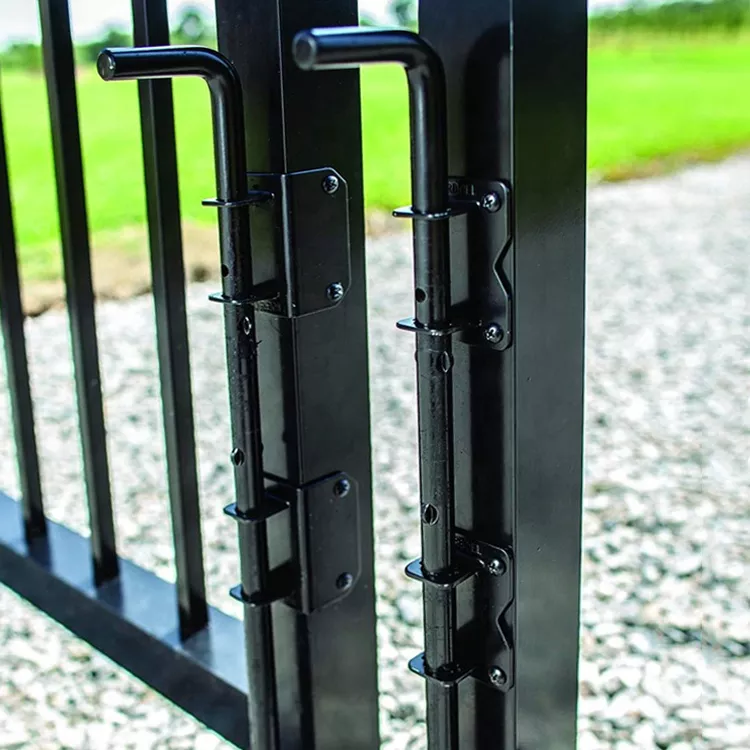 18" Cane Bolt Drop Rod Heavy Duty Gate Hardware Black Solid Steel Gate Ground Latch for Wood PVC Vinyl Metal Gates Fences Doors