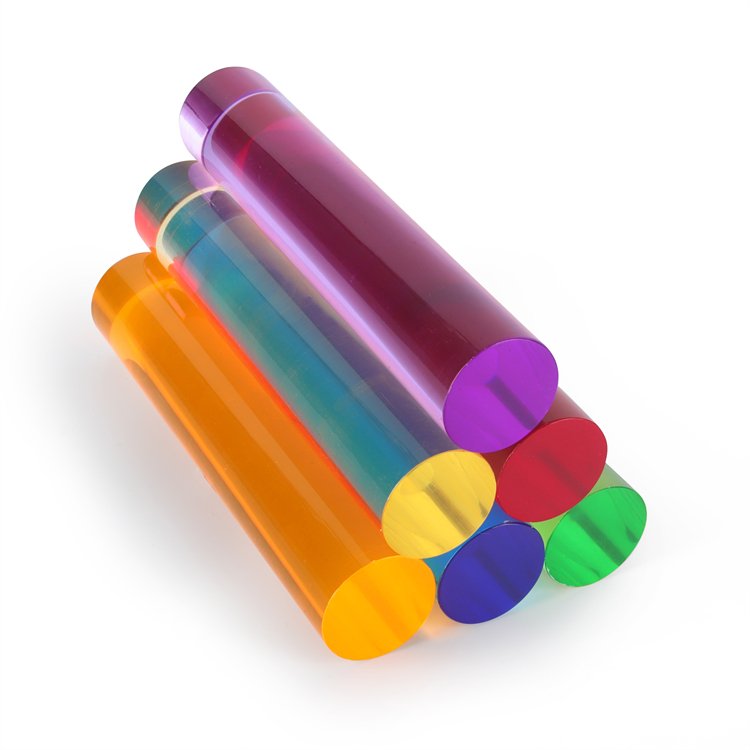 Polished colored acrylic stick rods PMMA round acrylic bar Multiple colors acrylic rod in Various size
