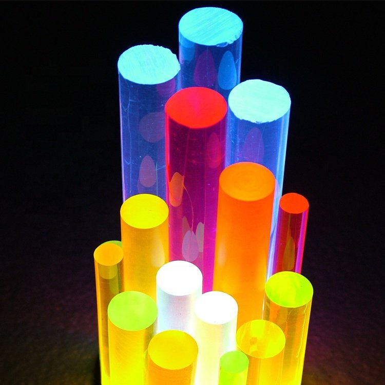 Polished colored acrylic stick rods PMMA round acrylic bar Multiple colors acrylic rod in Various size