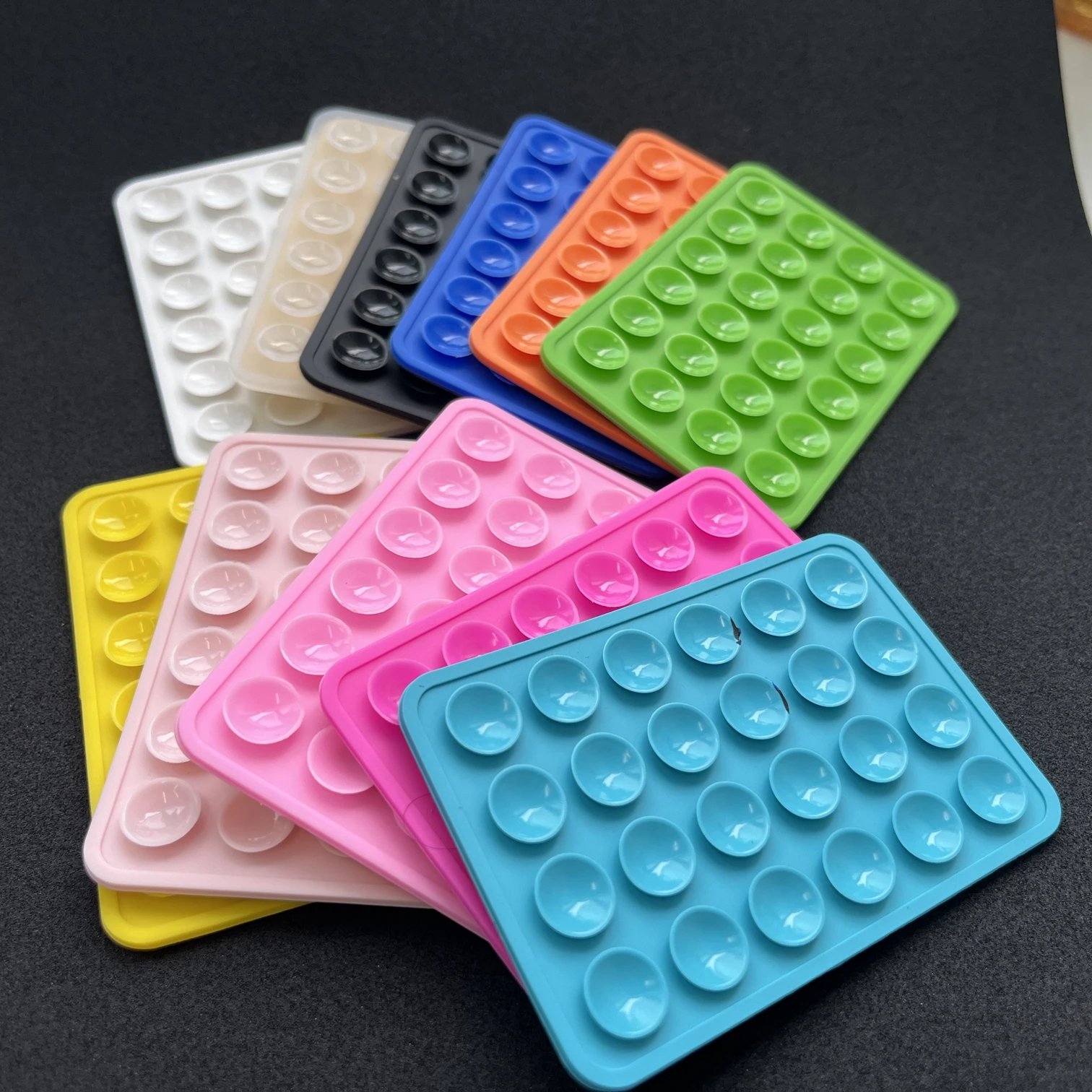 Square Suction Pad Round Suction Pad Silicone Suction Cup Backed 3 m Adhesive Silicone Sucker For Mobile Phone Fixture
