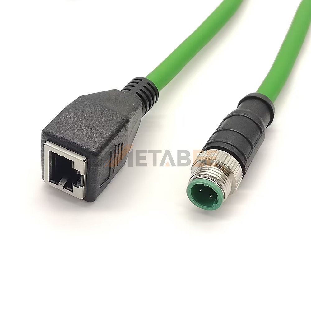 M12 4 Pin A D Code D-Coded Male To RJ45 Female 1Meter PVC Cat6 for Industrial Camera Sensor Ethernet Network Adaptor Cable
