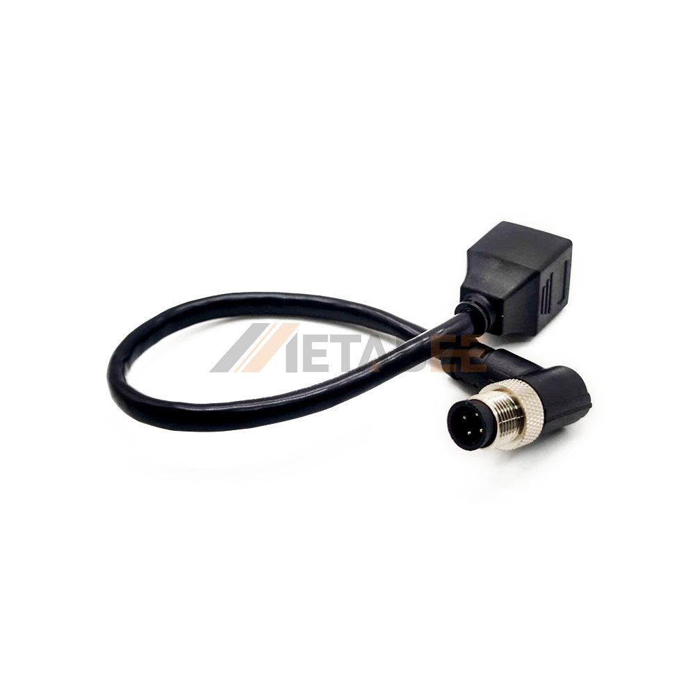 M12 4 Pin A D Code D-Coded Male To RJ45 Female 1Meter PVC Cat6 for Industrial Camera Sensor Ethernet Network Adaptor Cable