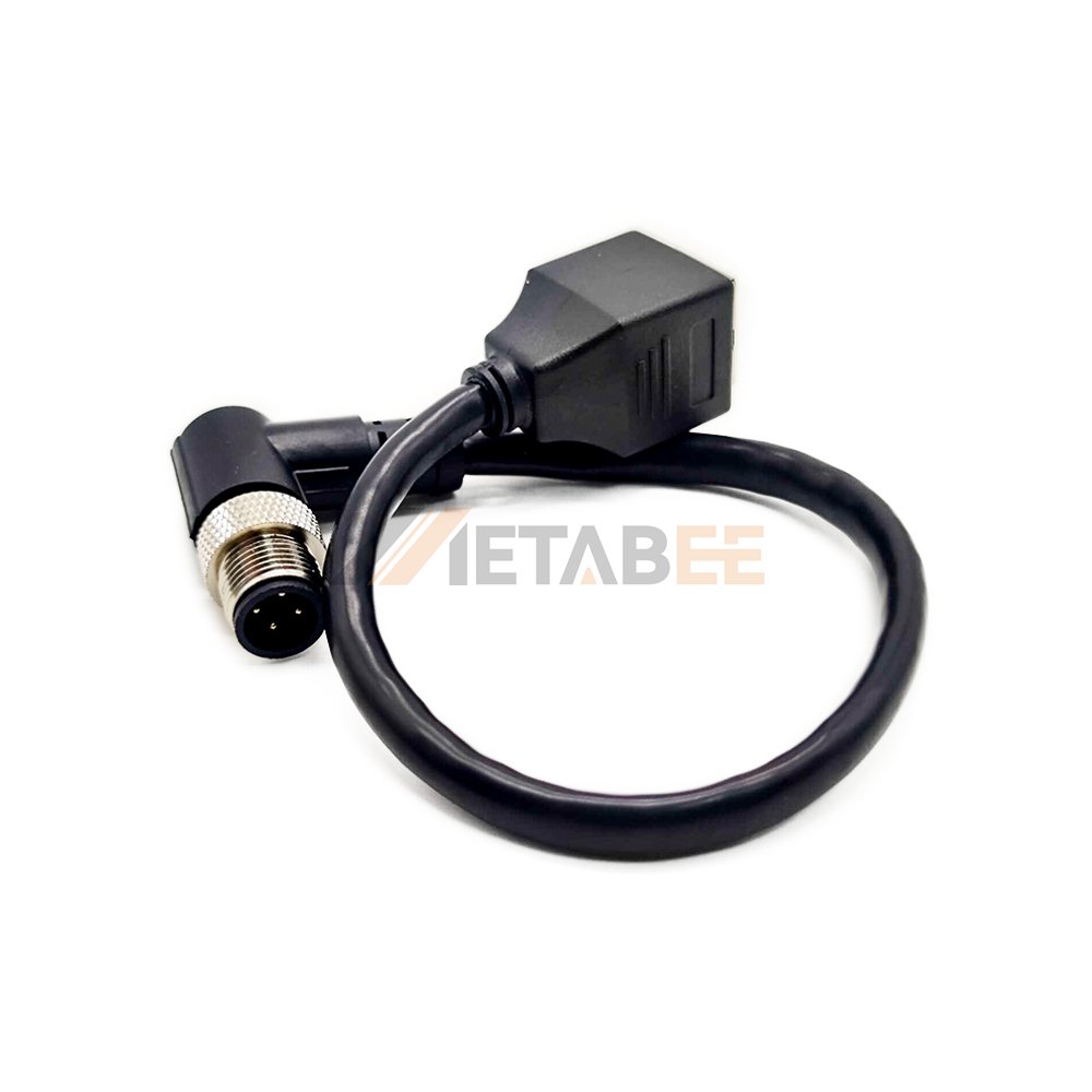 M12 4 Pin A D Code D-Coded Male To RJ45 Female 1Meter PVC Cat6 for Industrial Camera Sensor Ethernet Network Adaptor Cable