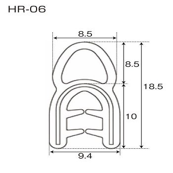 Silicone Rubber Seal Edge Door U Shaped SUS Metal or Iron wire carrier Trim HR-06 Flexible