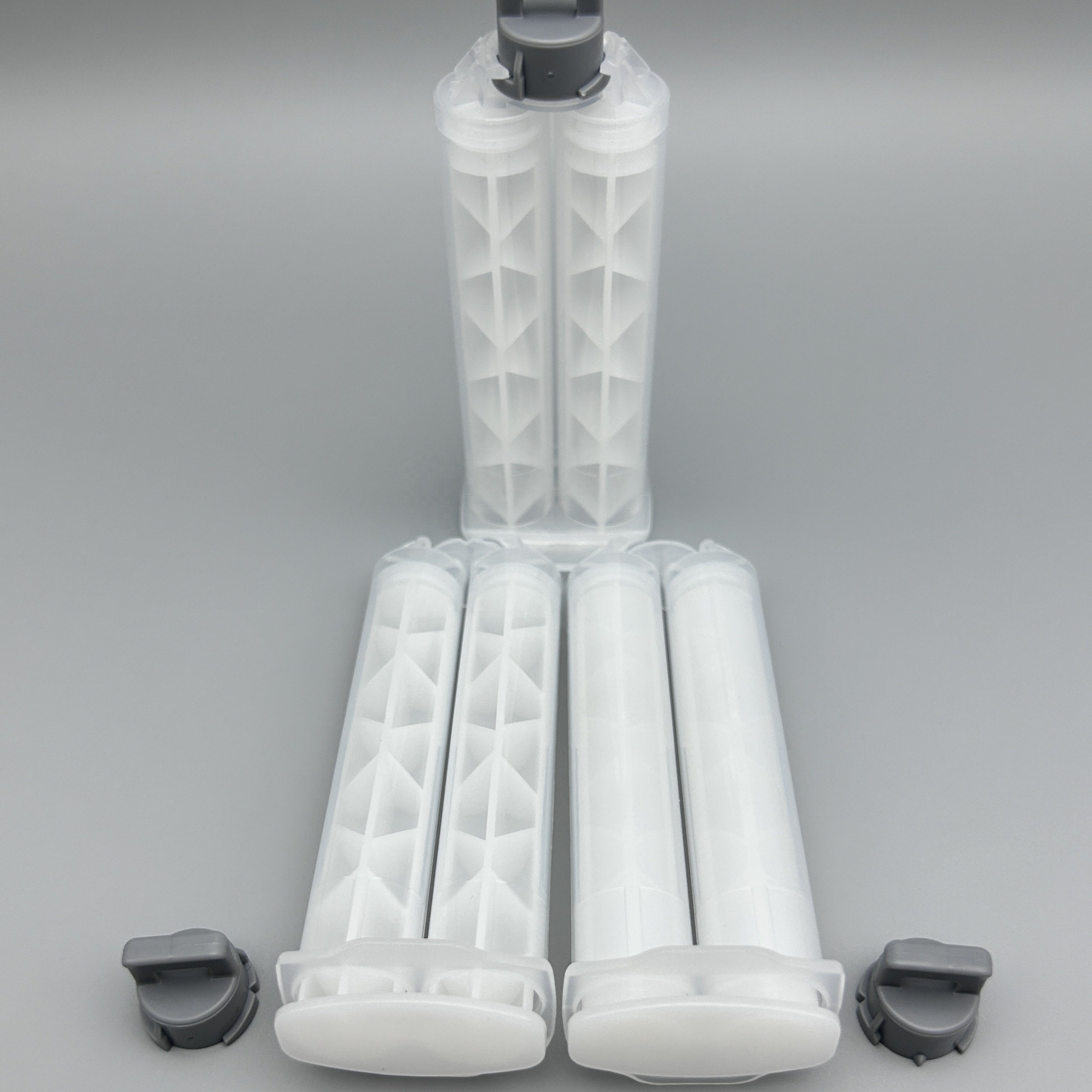 24ml Manual Ab Plastic Cylinder with Push Rod,Dual Glue Syringe Barrel
