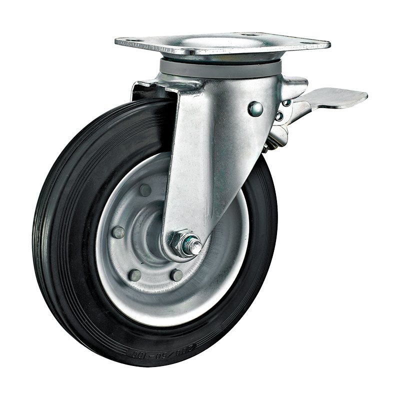 6inch 8inch Outdoor Trash Can Steel Core Rubber Caster Industrial Garbage Bin Castor Wheels