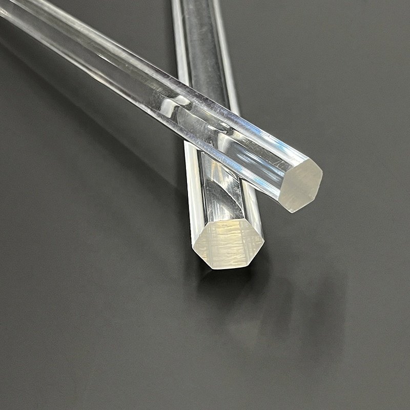 Wholesale Transparent PMMA Acrylic Glass Hexagon Rod/Bar Extrusion Clear LED Plastic Rods for LED Lighting