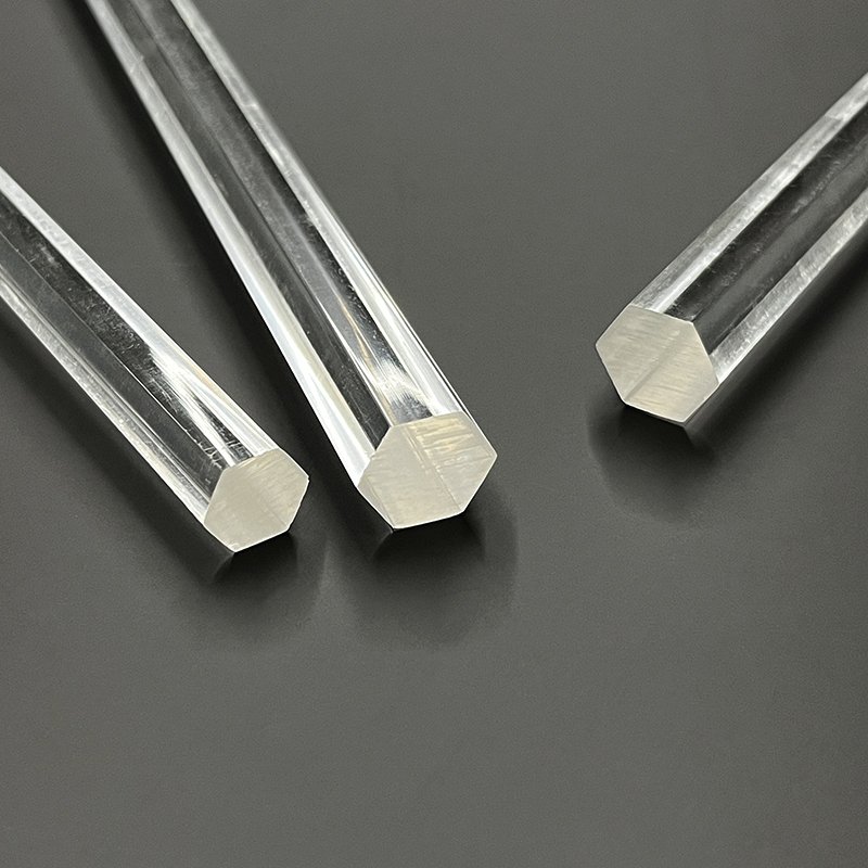 Wholesale Transparent PMMA Acrylic Glass Hexagon Rod/Bar Extrusion Clear LED Plastic Rods for LED Lighting