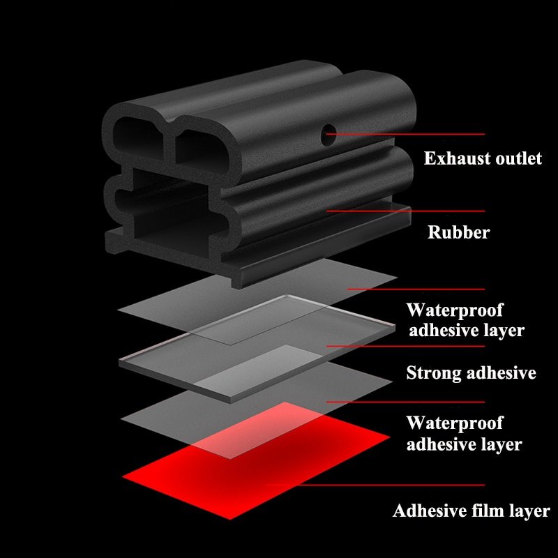 Soundproof semi trailer automotive automobile car door window 4m 3m self adhesive foam epdm rubber weather seal strip