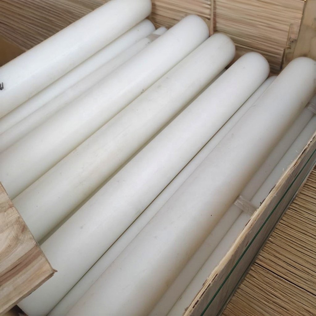 White Polyamide PA6 Nylon Rod Threaded Plastic Rods for Moulding and Extrusion for Processing PET HIPs PLA Materials