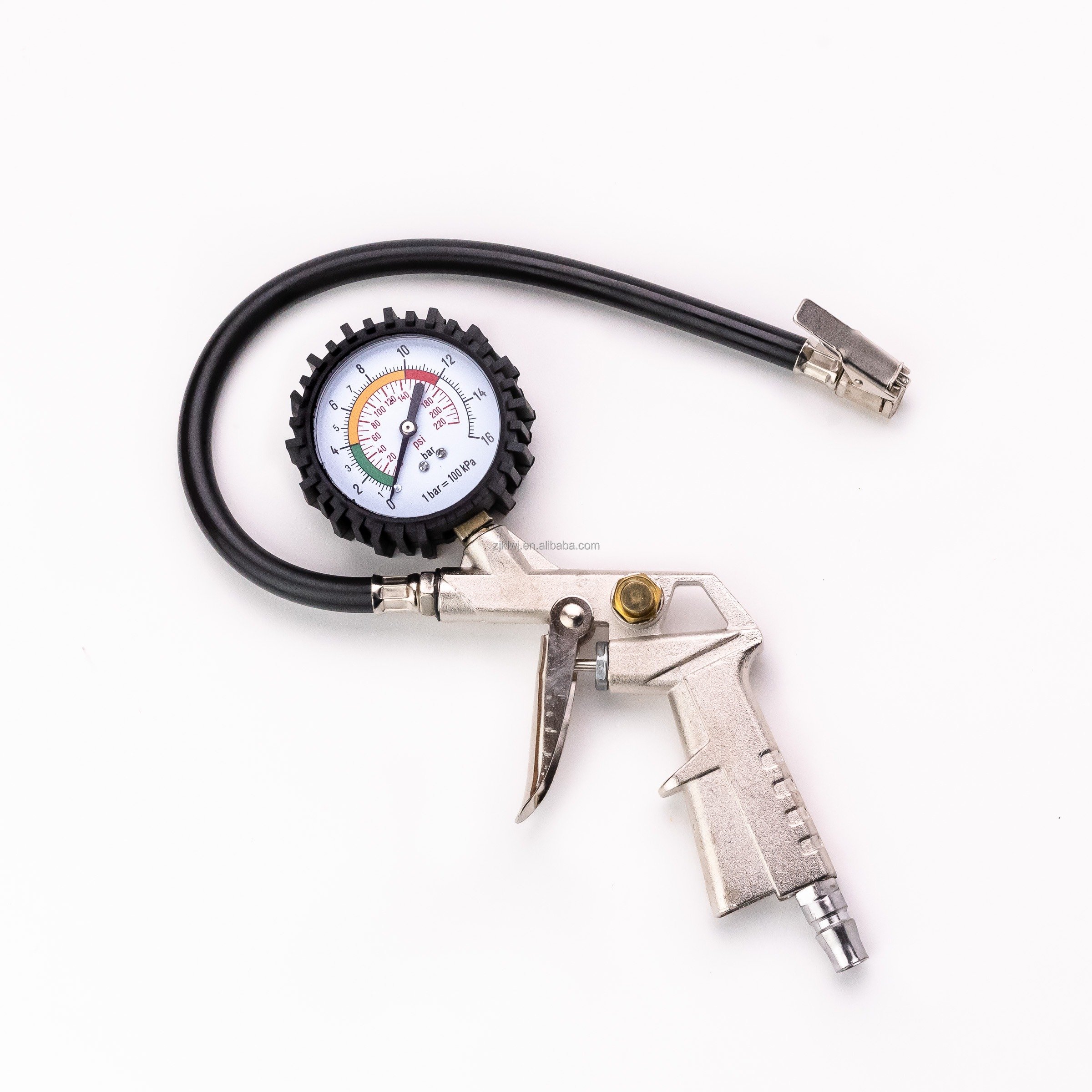 Tire inflating Gun With Pressure Gauge Economical Model Tyre Pressure Gauge Car Repairing Tools With Rubber Hose
