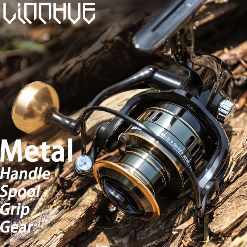 A1 Metal Spool Spinning Fishing Reel 5.2:1 Saltwater Sea Fishing Reel Spinning 10KG Max Drag Carp Rock Boat Surf Fishing Wheel