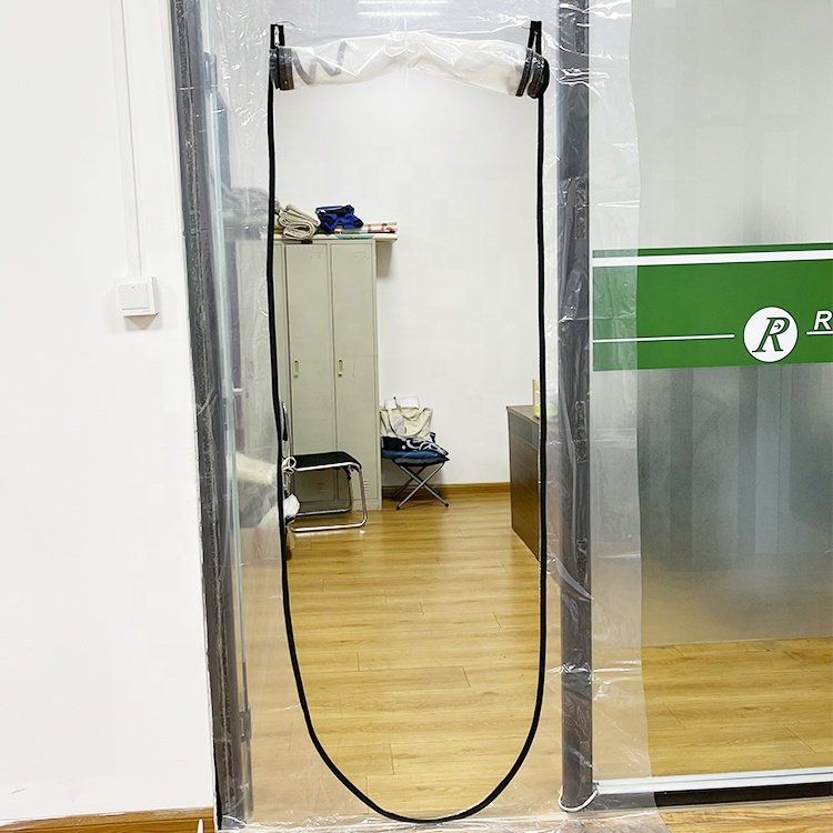 Heavy Duty Dust Prevention Door Dust Cover Wall Support Rod 4 ft x 7 ft Plastic Zipper Door Dust Protector Kit