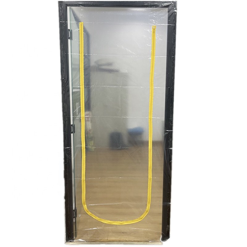 Heavy Duty Dust Prevention Door Dust Cover Wall Support Rod 4 ft x 7 ft Plastic Zipper Door Dust Protector Kit