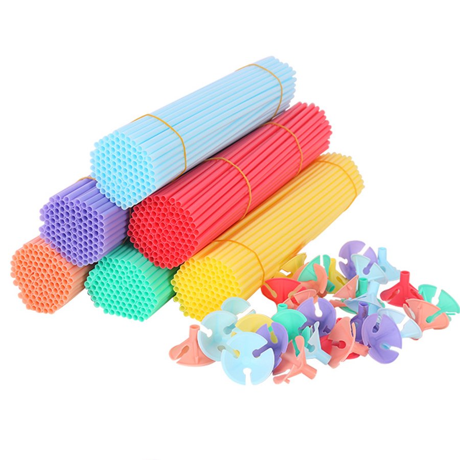 100pcs plastic 32cm 40cm Latex Balloon Stick and cup Macaron Balloons holders Rods Wedding Party balloon stick holder for foil