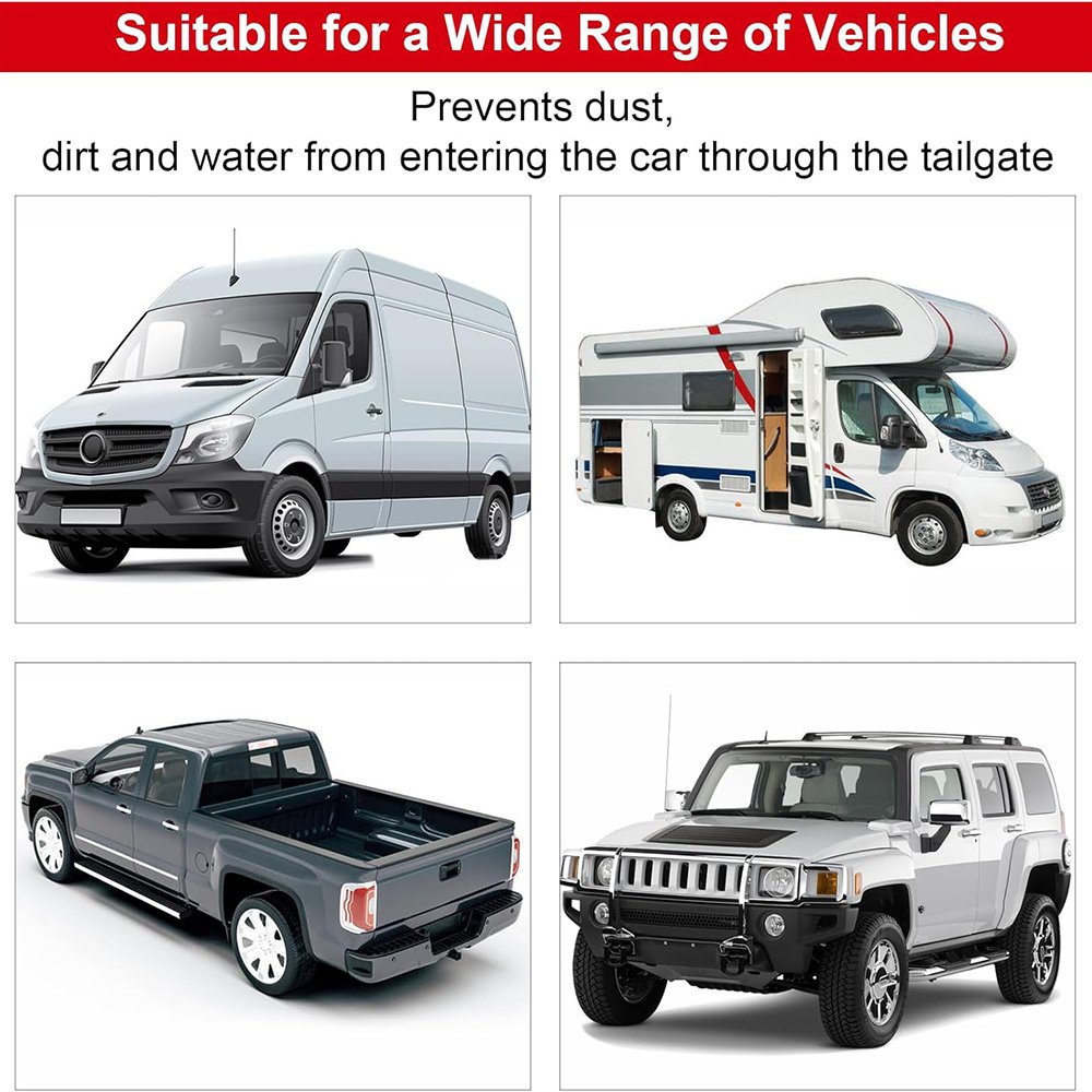 Rubber Weather Seal for Pickups Cap Automotive Weather Stripping Double-Bulb Tailgate Seal