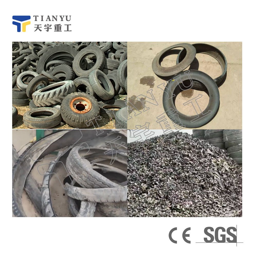 Professional Waste Truck Tire Recycling Machine Tire Strip /Tire Block Cutting Machine